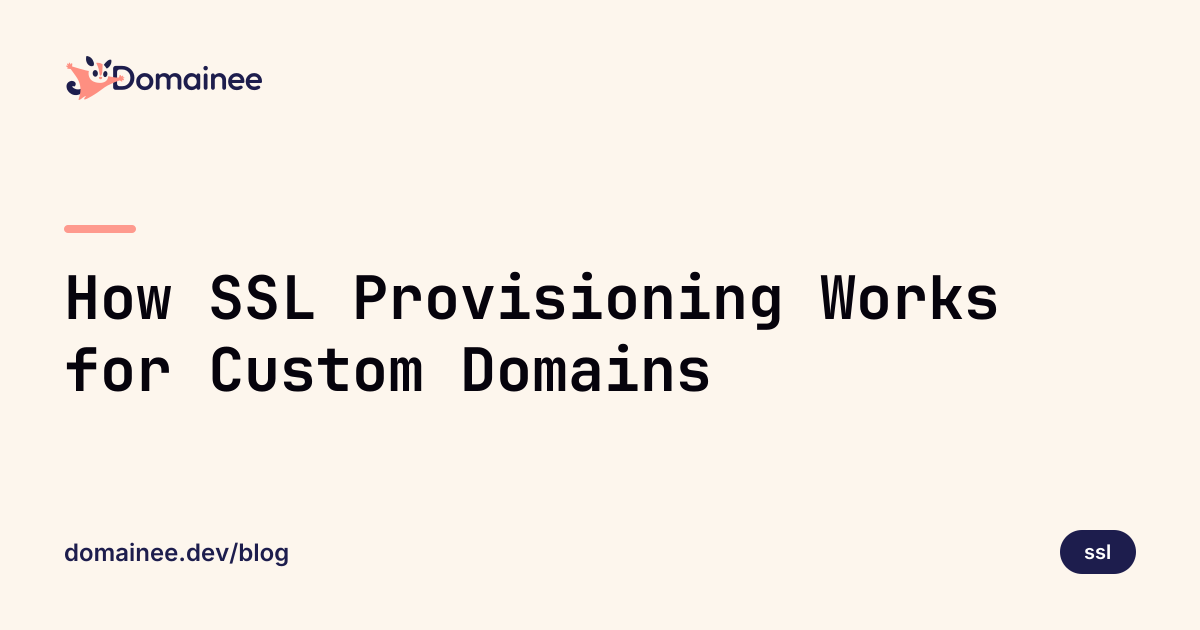 How SSL Provisioning Works for Custom Domains